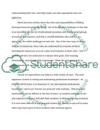 Roles, Responsibilities and Relationships in Lifelong Learning