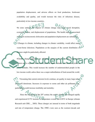 Effects of Global Warming on the Climate in Europe