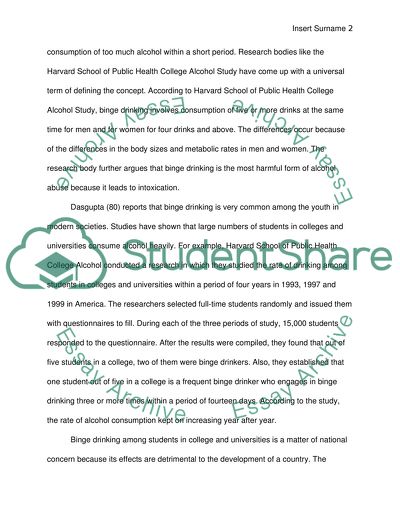 Binge Drinking in College