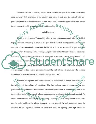 Tocquevilles Philosophy