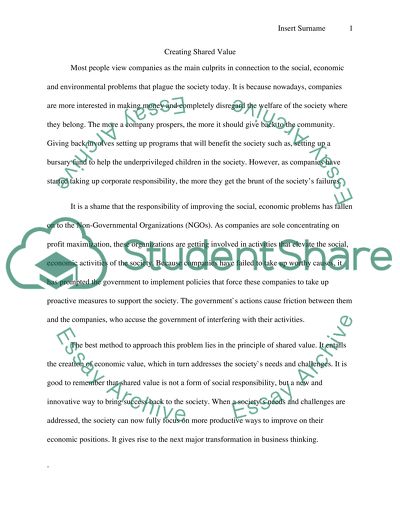 Creating shared valued