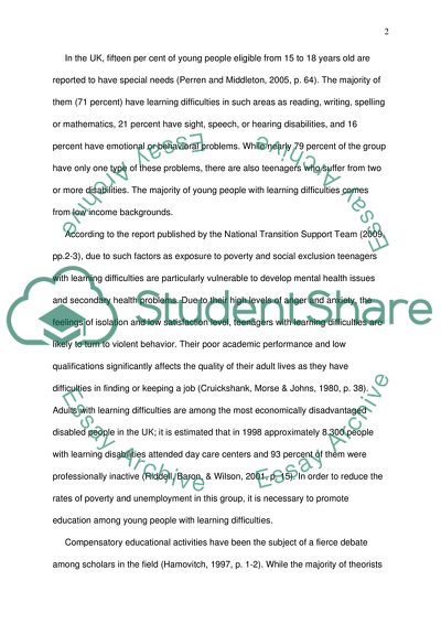 Educational Merits of out of School Learning for Teenagers With Learning Difficulties