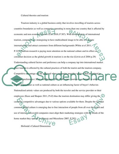 Cultural Theories and Tourism