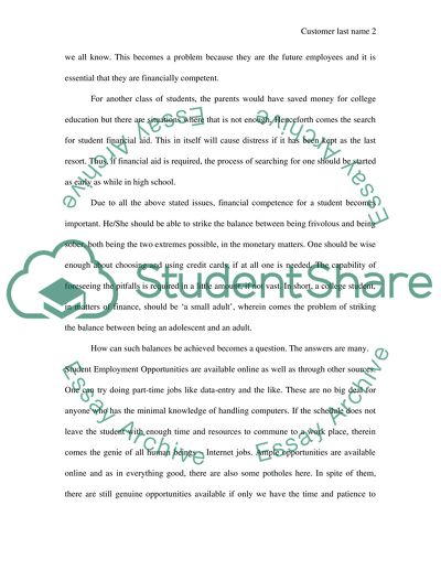 Financial Securtiy for College Students