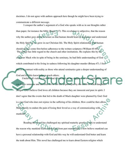 Overall Response to the Book The Shack