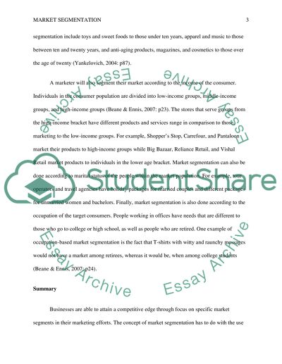 Market segmenatation