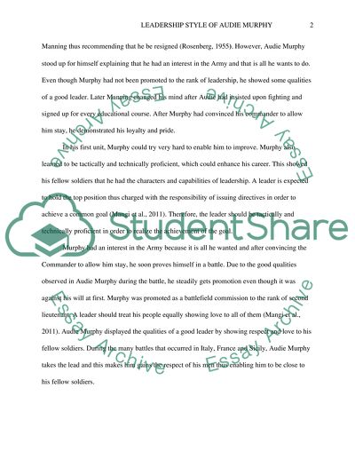 Leadership Style of Audie Murphy