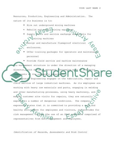 Risk Management: Waratah Engineering