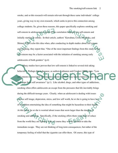 The Relationship Between Smoking and SelfEsteem