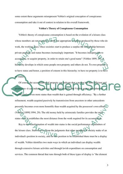 Veblen nd Conspicuous Consumption