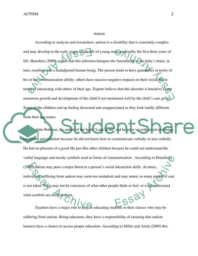 Autism: Knowledge About Educating People with Autism Today