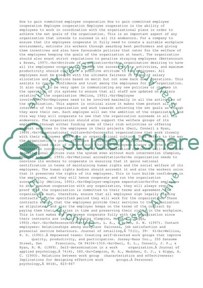 How organisations gain committed employee co-operation. Andrew