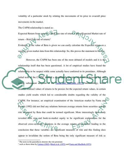 The Proposition that Beta Is All Required to Determine a Security Expected Return