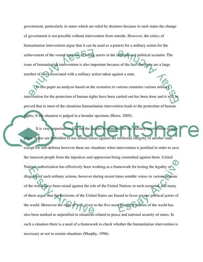 Military Intervention and Human Rights