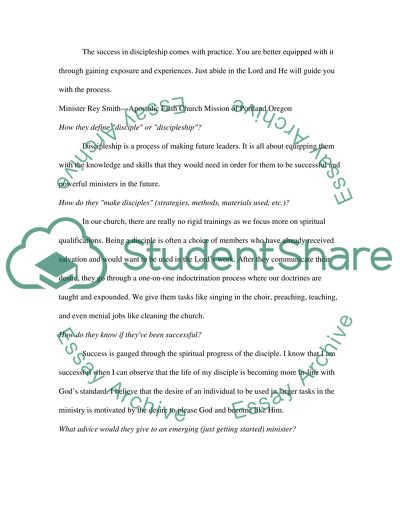 Apostolic Church: Disciple or Discipleship