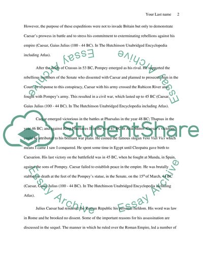 The role Julius Caesar played as a leader of Rome that caused his assassination