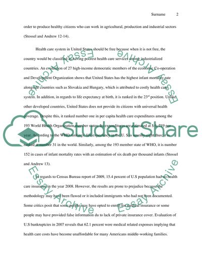 Should Health Care in America Be Fee