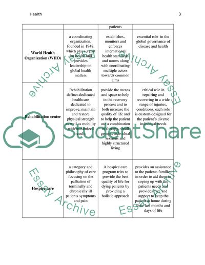 Health Services and Systems Matrix