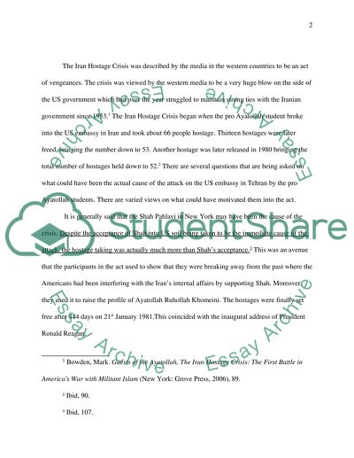 Instigation of the Hostage Crisis of 1979