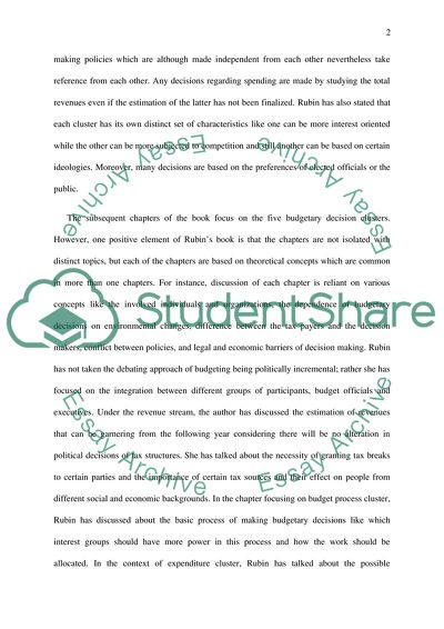 The Politics of Public Budgeting by Irene Rubin