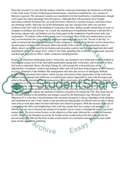 Development of a new product