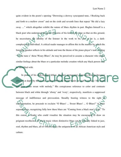 My Weary Blues by Langston Hughes