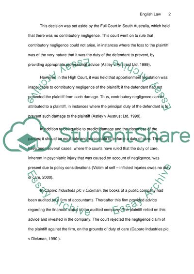 Negligence in English Law