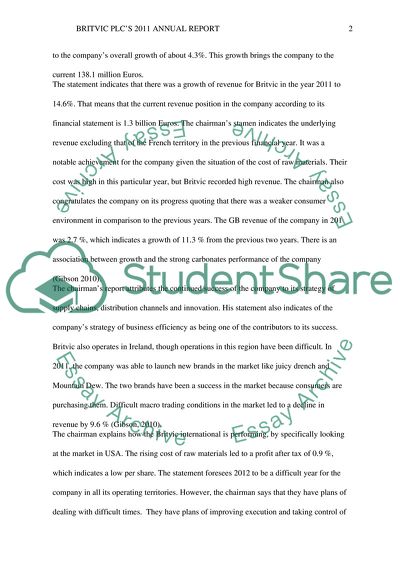 Britvic Plc 2011 Annual Return