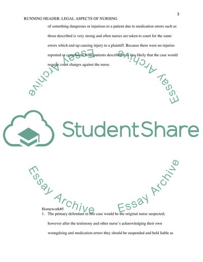 LEGAL ASPECTS OF NURSING