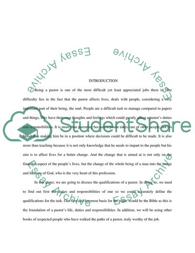 Qualification of Pastors