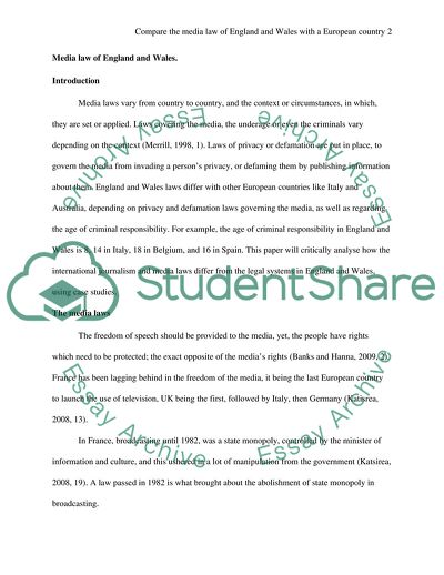 How International Journalism and Media Laws Differ from the Legal Systems in England and Wales