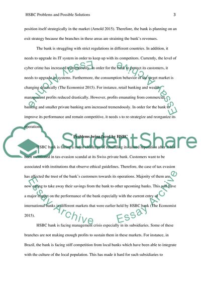 Problems Being Faced by HSBC