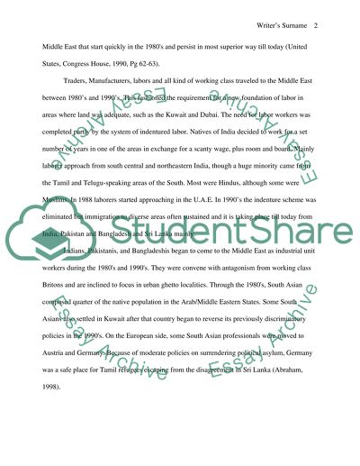 South Asian Immigrates to the Middle East