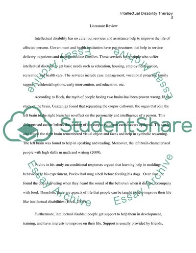 Intellectual Disability Therapy