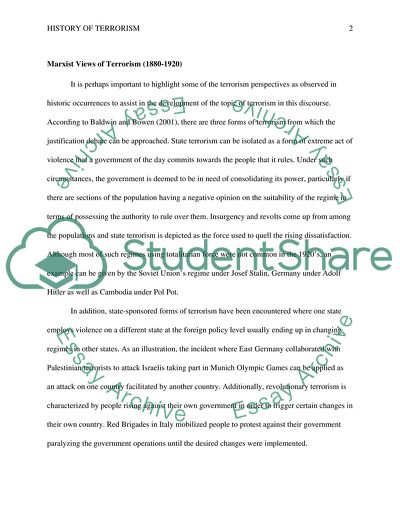 History of Terrorism