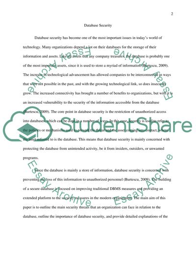 Methods for Database Security