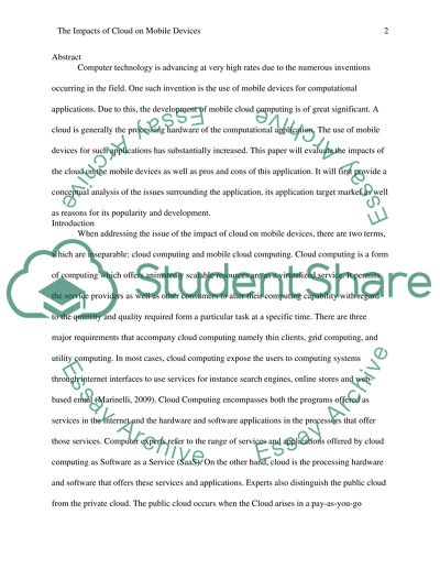 The Impact of the Cloud on Mobile Devices