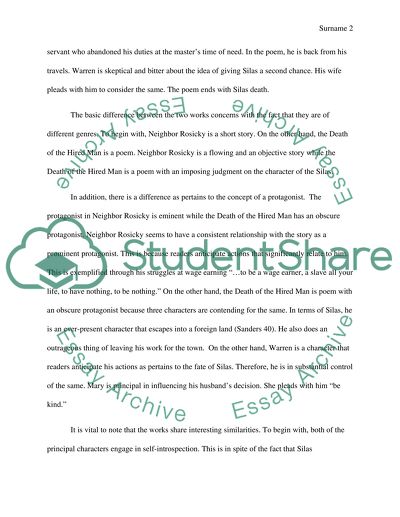 Neighbor Rosicky and the Death of the Hired Man