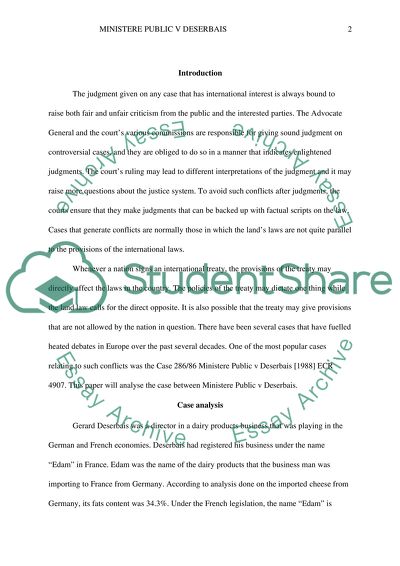 Ministere Public v Deserbais