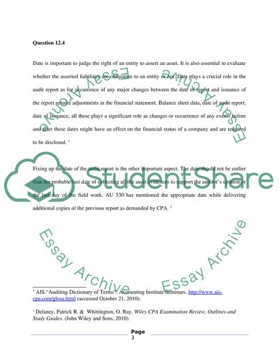 Auditing and Assurance Standards