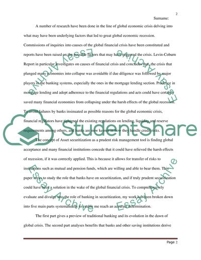 Role of Banks in Securitization