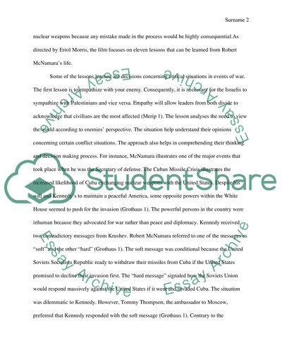 Analysis of The Fog of War-Eleven Lessons from the Life of Robert S. McNamara Documentary