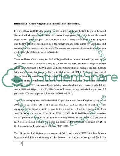 The United Kingdom, and Snippets about the Economy