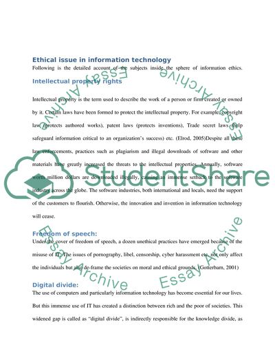 Ethical Issue in Information Technology