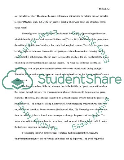 Benefits of Lawn to the Environment