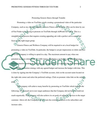 Promoting Genesis fitness through youtube