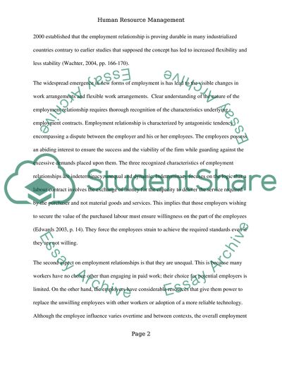 The employment relationship is an exchange relationship between labour and capital that tends to be unequal