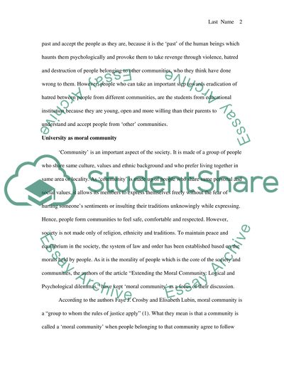 University as Moral Community