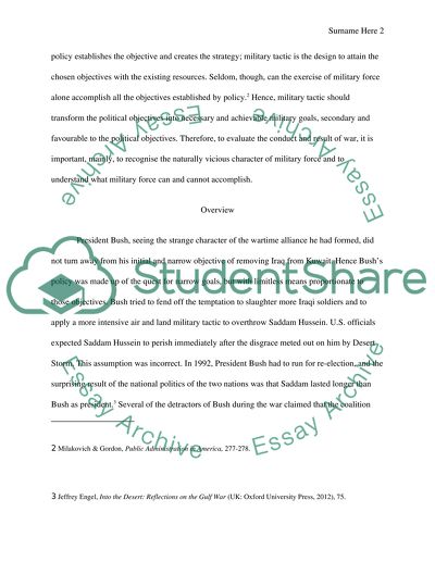 War as a Strategic Tool of Policy: The Outcome of the 1991 Gulf War