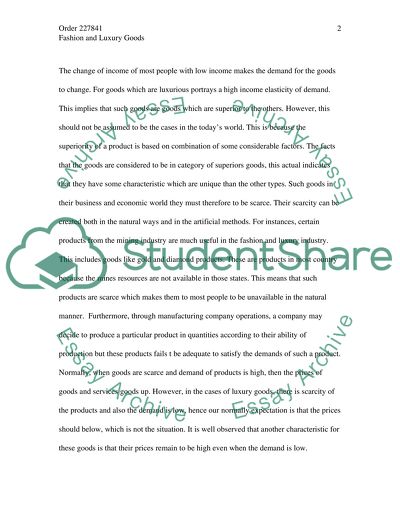 Fashion and Luxury Goods